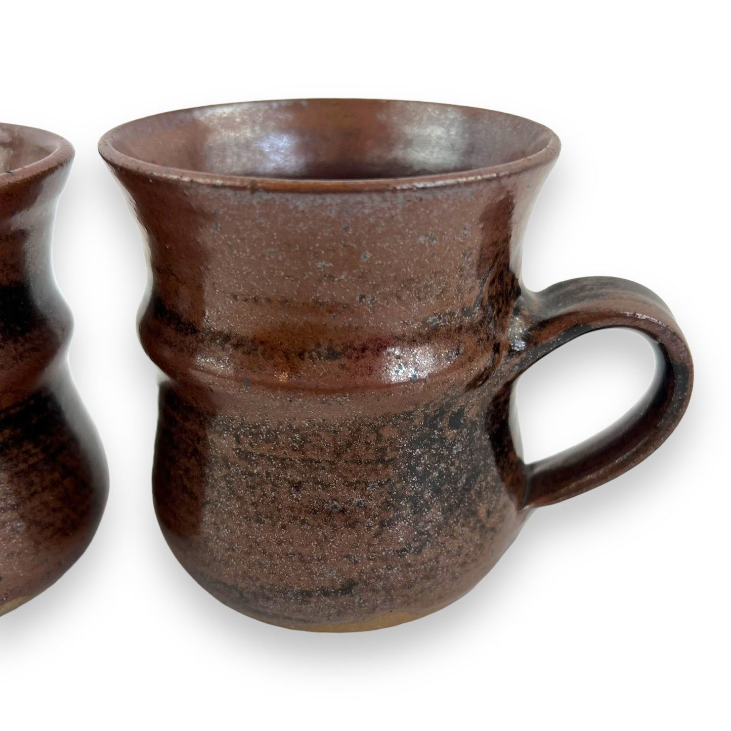 Brown Pottery Mug x2
