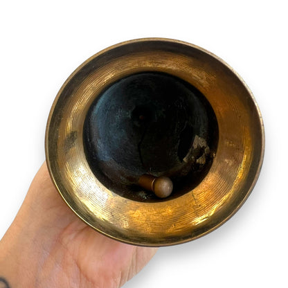 Patina Brass Handbell with Twisted Rope Detailing