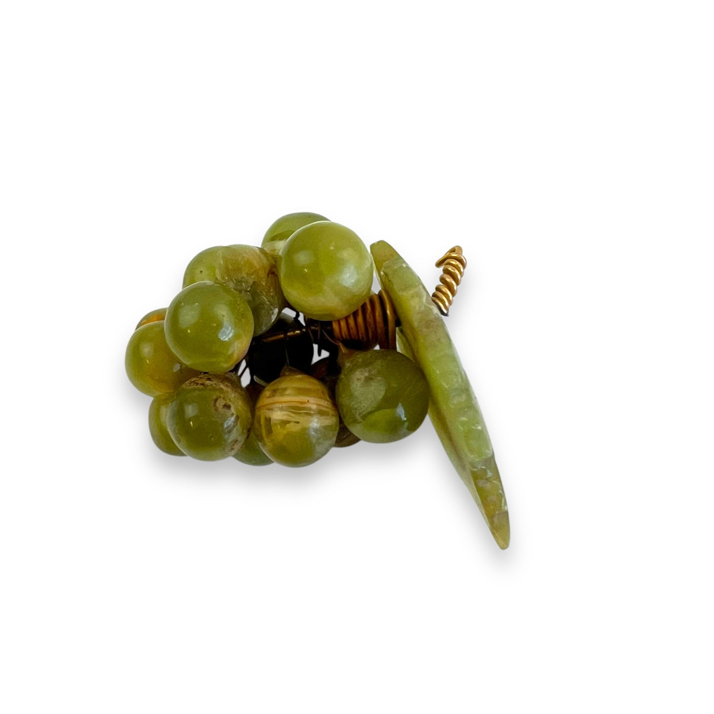 Jade Grape Cluster Pendant with Wire Wrap