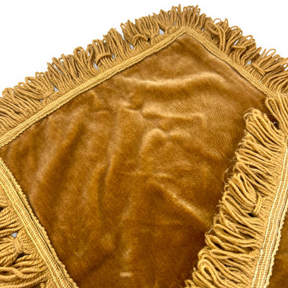 Brown fringed pillow case set of 2