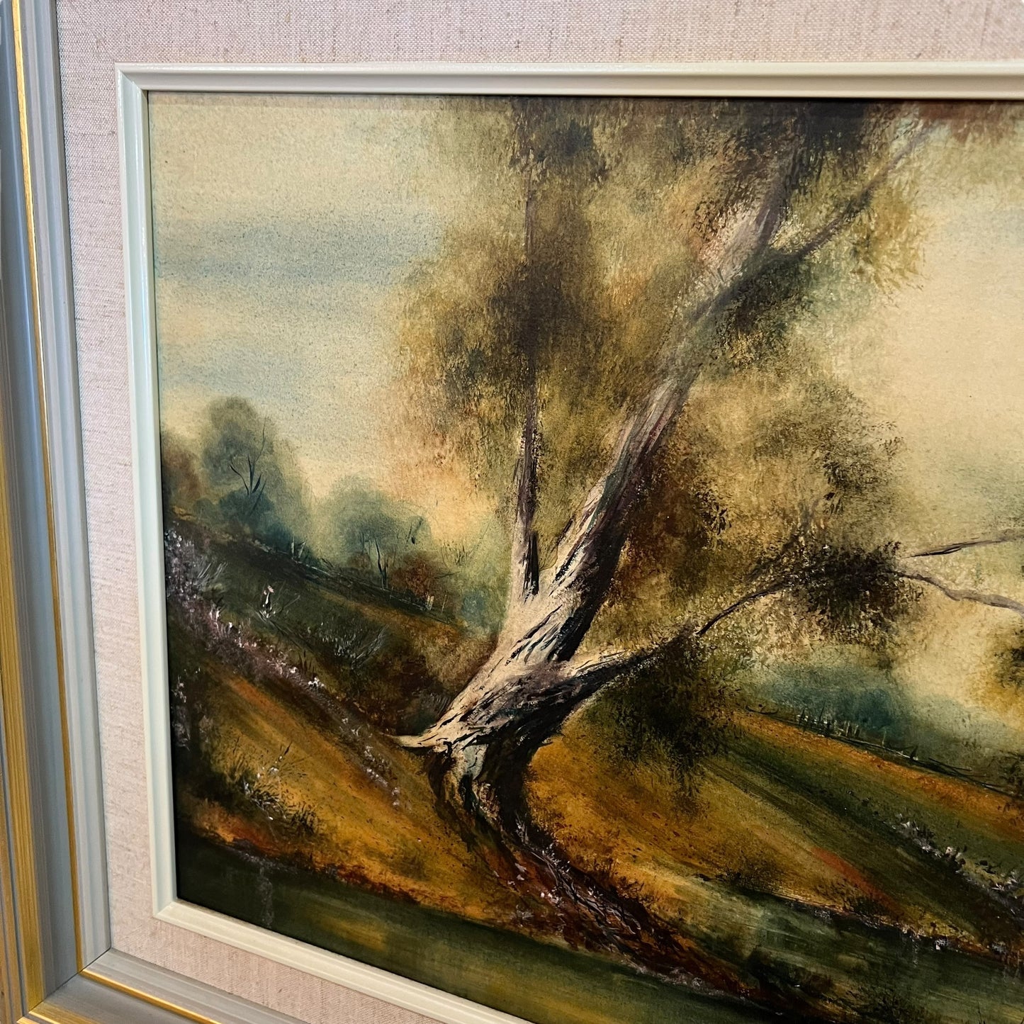 “River Gums, Templestowe” by James Luton – Framed Vintage Australian Landscape Painting (1974)