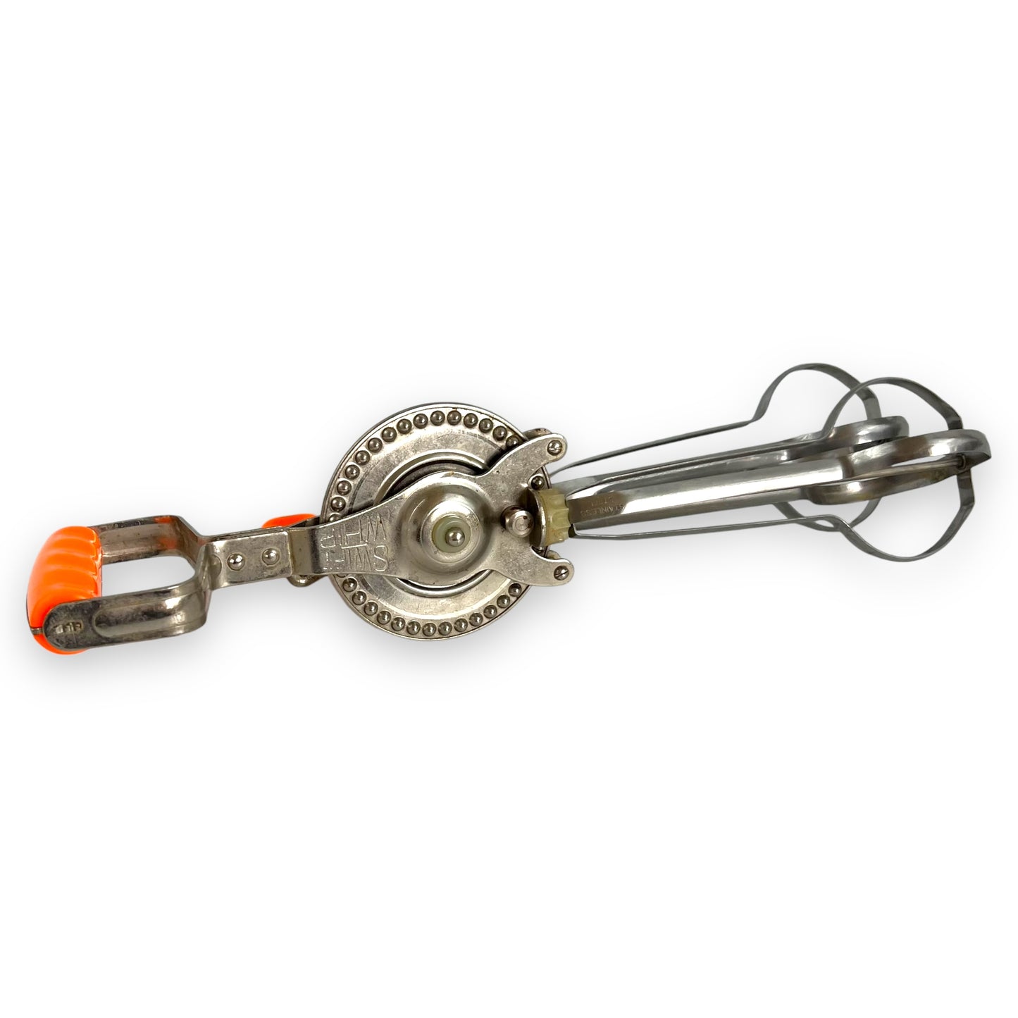 Retro Swift Whip Orange Handle Hand Whisk Egg Beater - Stainless Steel