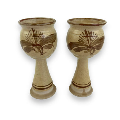 Ceramic Wine Goblet x2