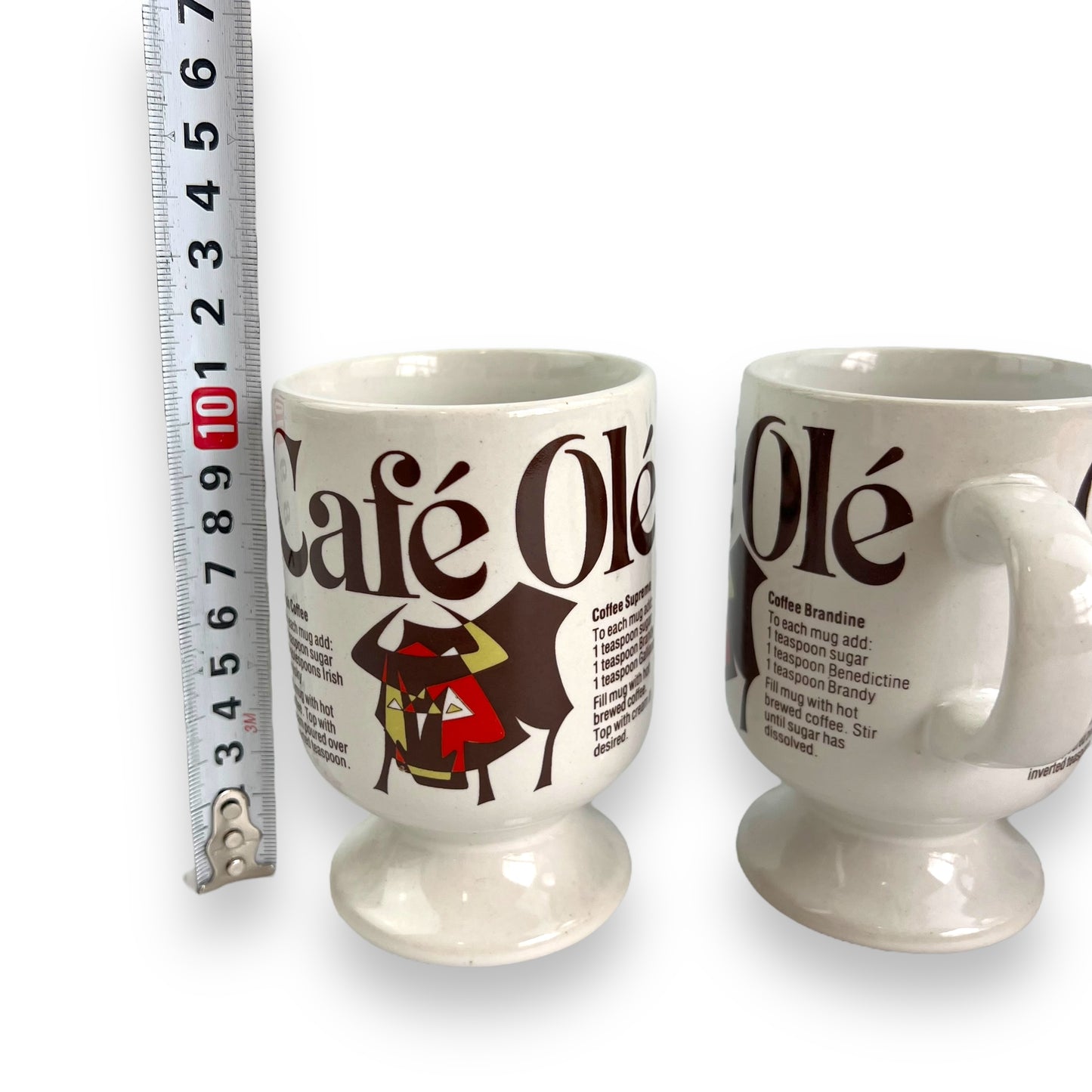 Set of 4 Vintage “Café Olé” Footed Mugs - KOFEE Collection