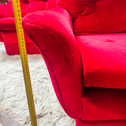 Fler Red Velvet Two-Seater Lounge