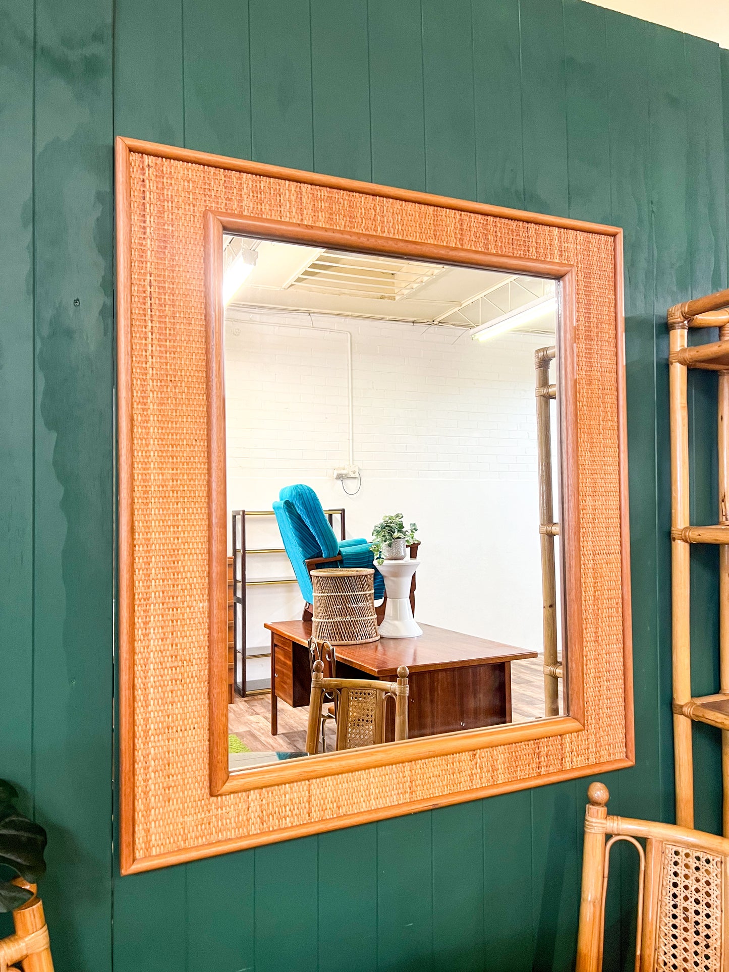 Large Cane Mirror