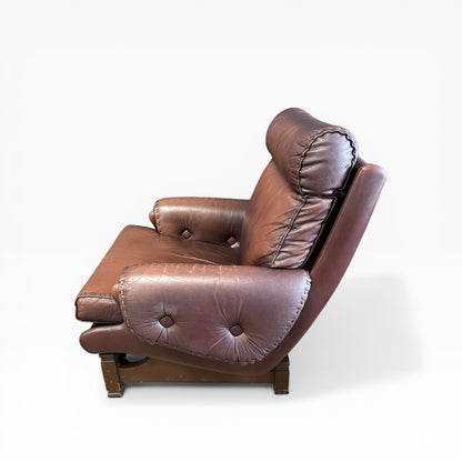 Moran Vintage Leather Armchair & Ottoman Set – Made in Melbourne