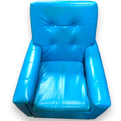 Retro Blue Vinyl Single Lounge Chair