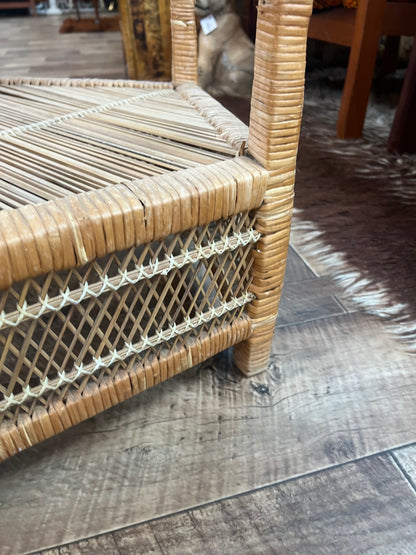 Cane & Rattan Pentagon Corner Shelf – 4 Tier Display Stand