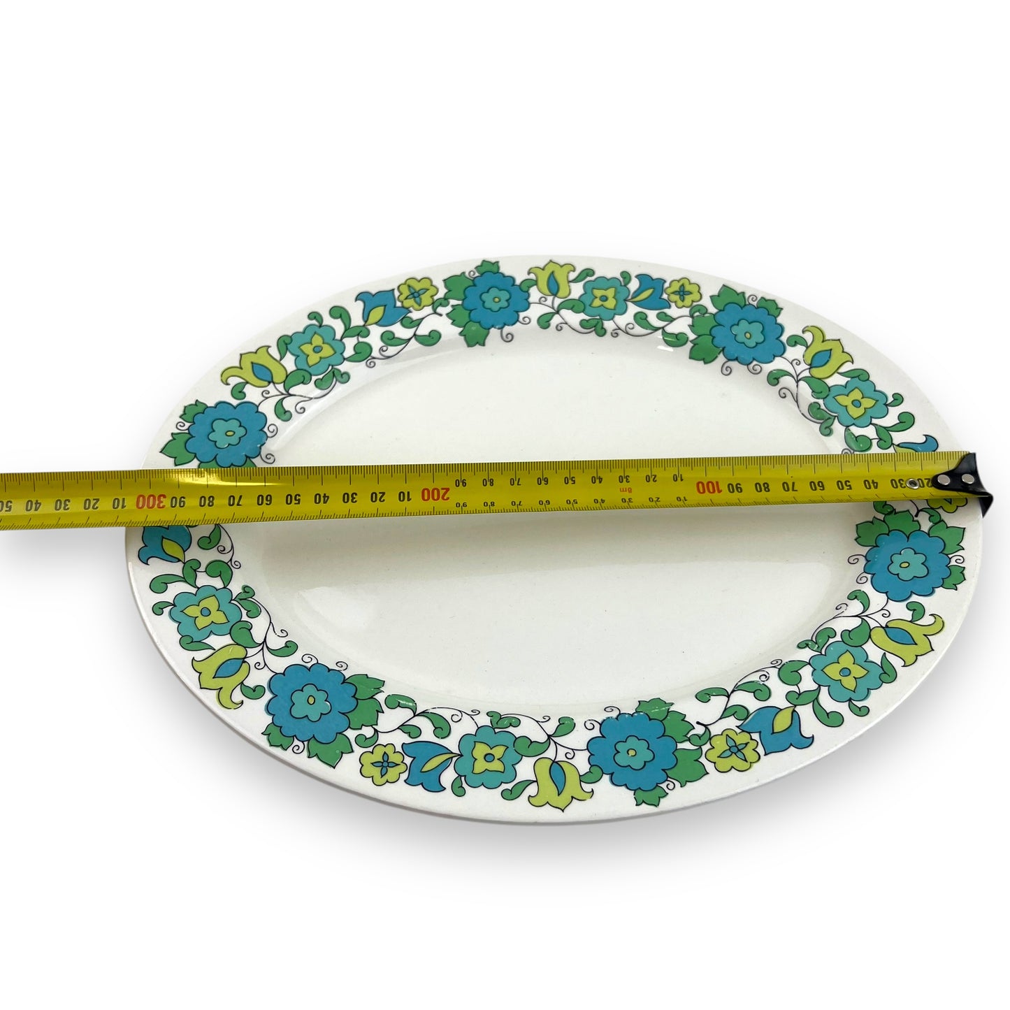 Johnson Bros “Snowshite” Blue & Green Flower Pattern Plate