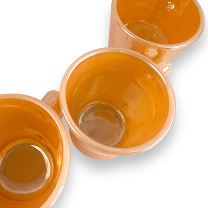 FireKing ware Orange Lustre Cup Set of 5