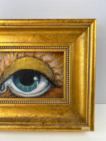 Framed Surrealist Eye Painting – Gilt Frame