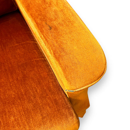 Orange Velour Single Lounge Chair