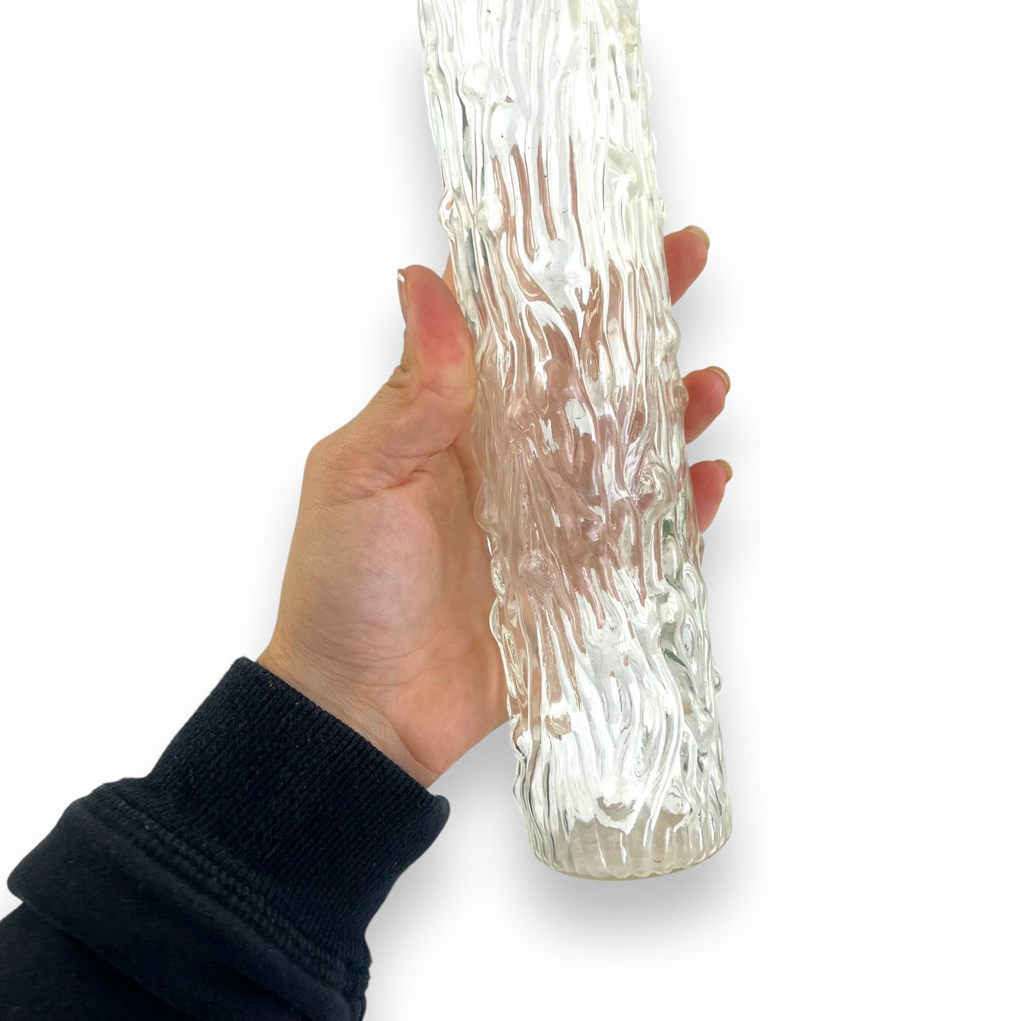 Clear Bark Glass Solifleur Vase