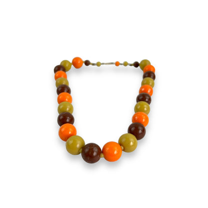 Retro Colourful plastic beaded necklace