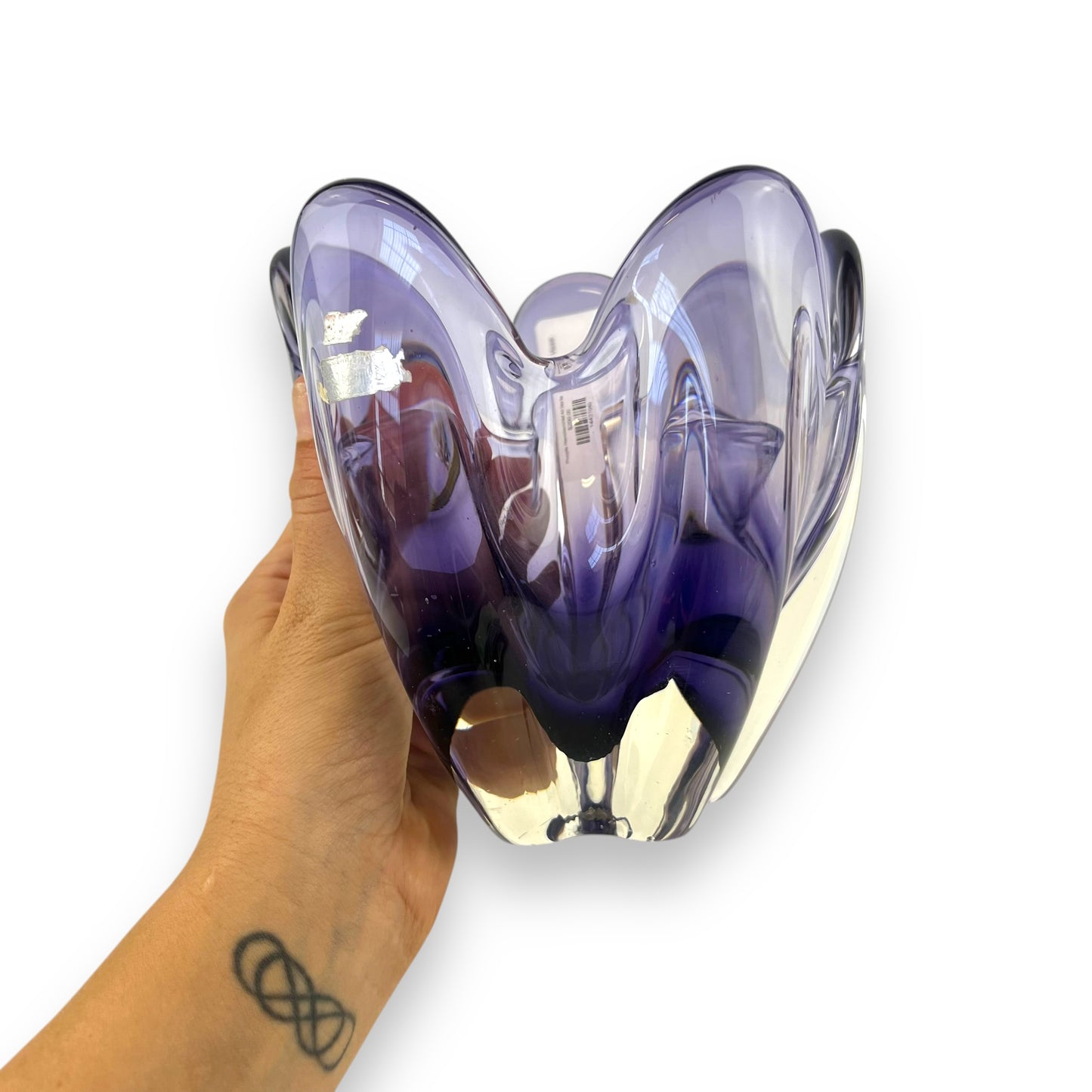 Purple Handkerchief Art Glass Vase