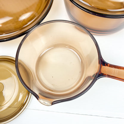 Vision Corning France Pots and Saucepan Glass Set with Lids
