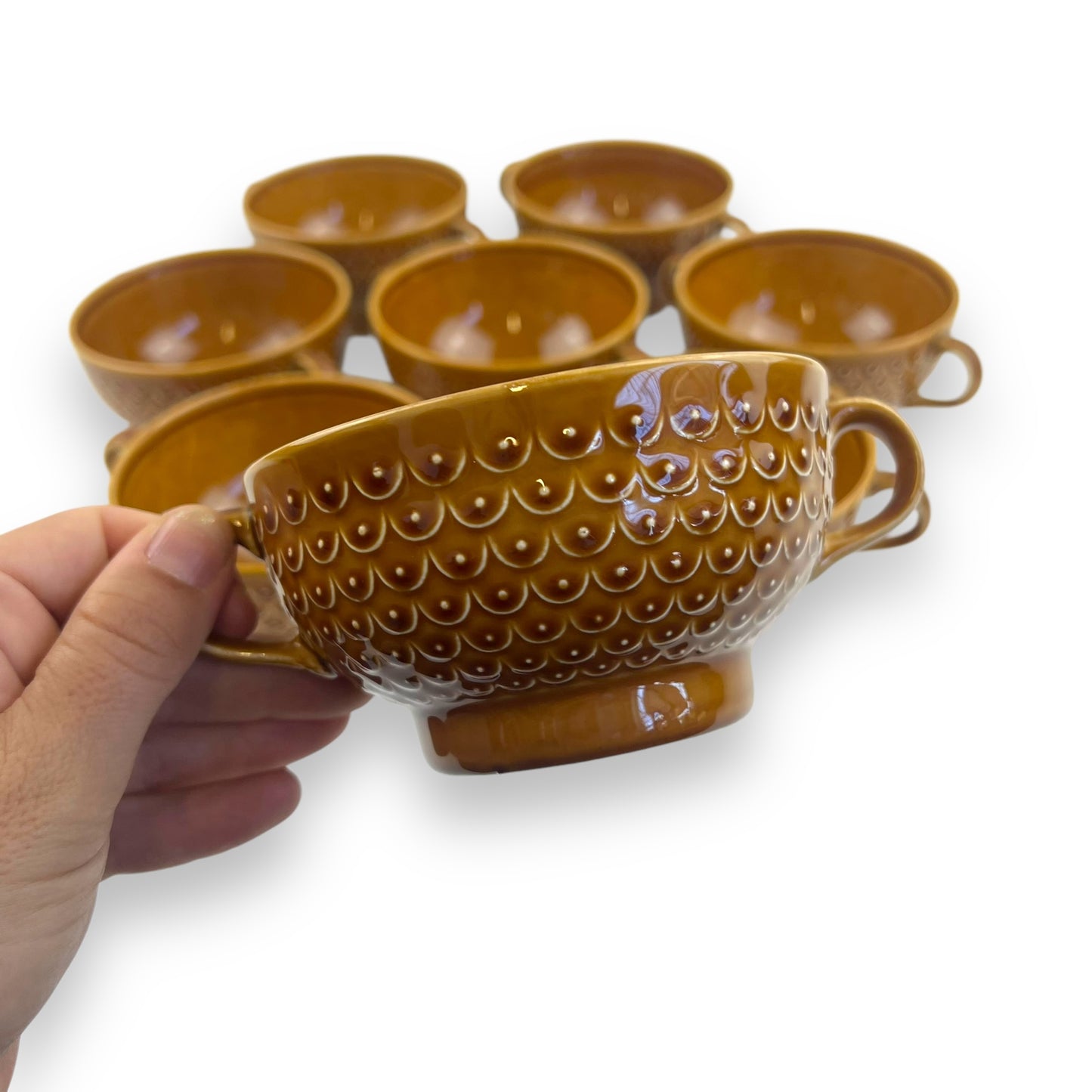 Pagnossin Earthenware Italy Brown Bowl Set of 8