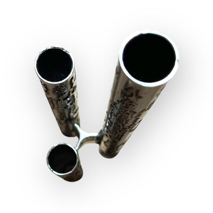 Brutalist Chrome Candle Holder