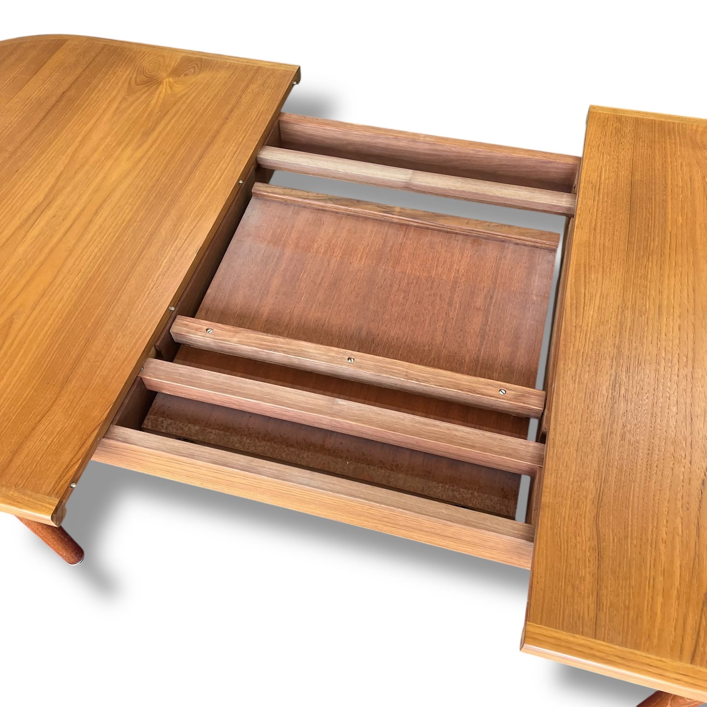 Mid-Century Teak Extension Dining Table – Retro Oval Shape