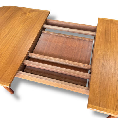 Mid-Century Teak Extension Dining Table – Retro Oval Shape
