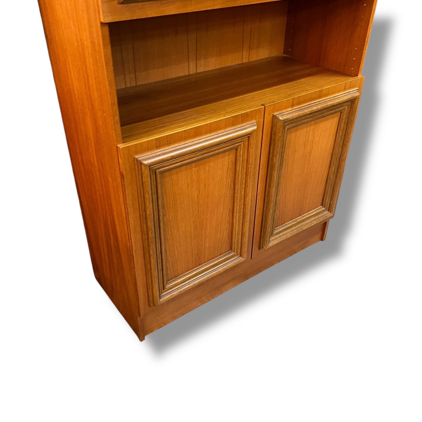 Macrob Pull-Down Bar Cabinet – Mid-Century Teak Drinks & Display Unit