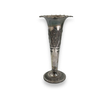 Vintage Thos Webb & Sons Silver-Plated Trumpet Vase