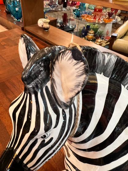Vintage Ceramic Zebra Statue