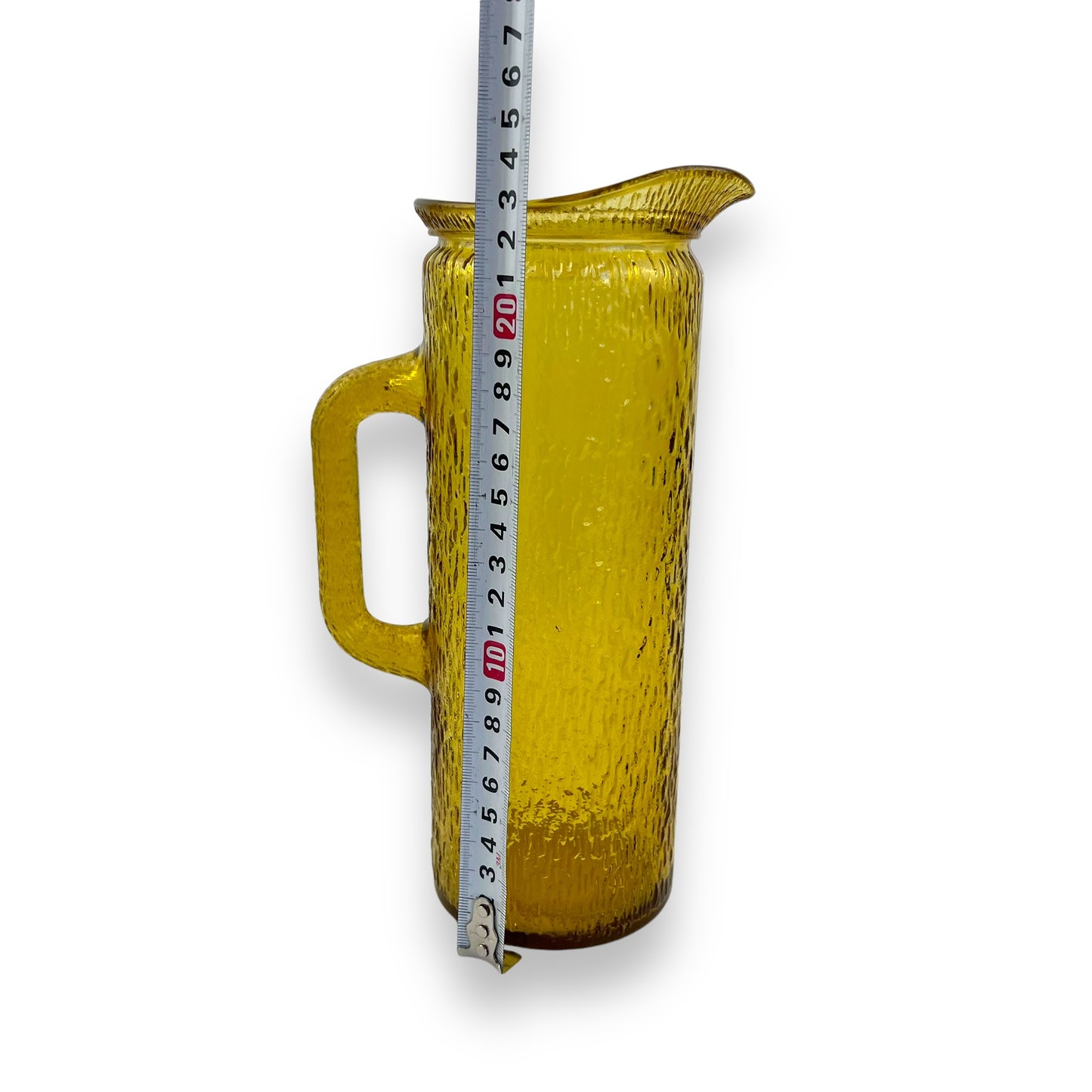 Crinkle Textured Amber Glass Jug