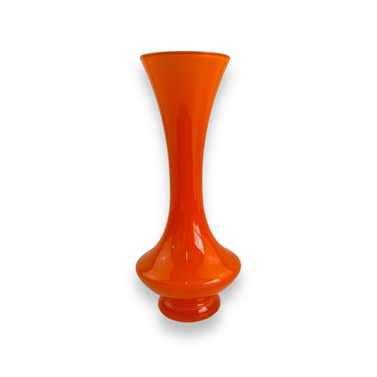 Orange Cased Glass Vase – Vibrant Retro Decor Statement Piece