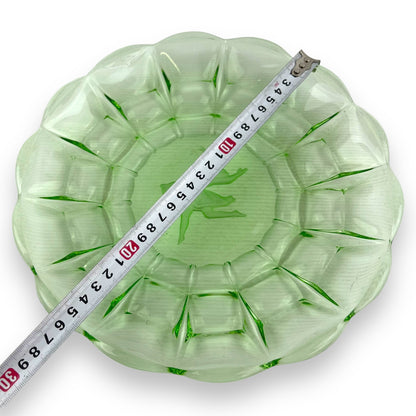 Green glass ballerina plate
