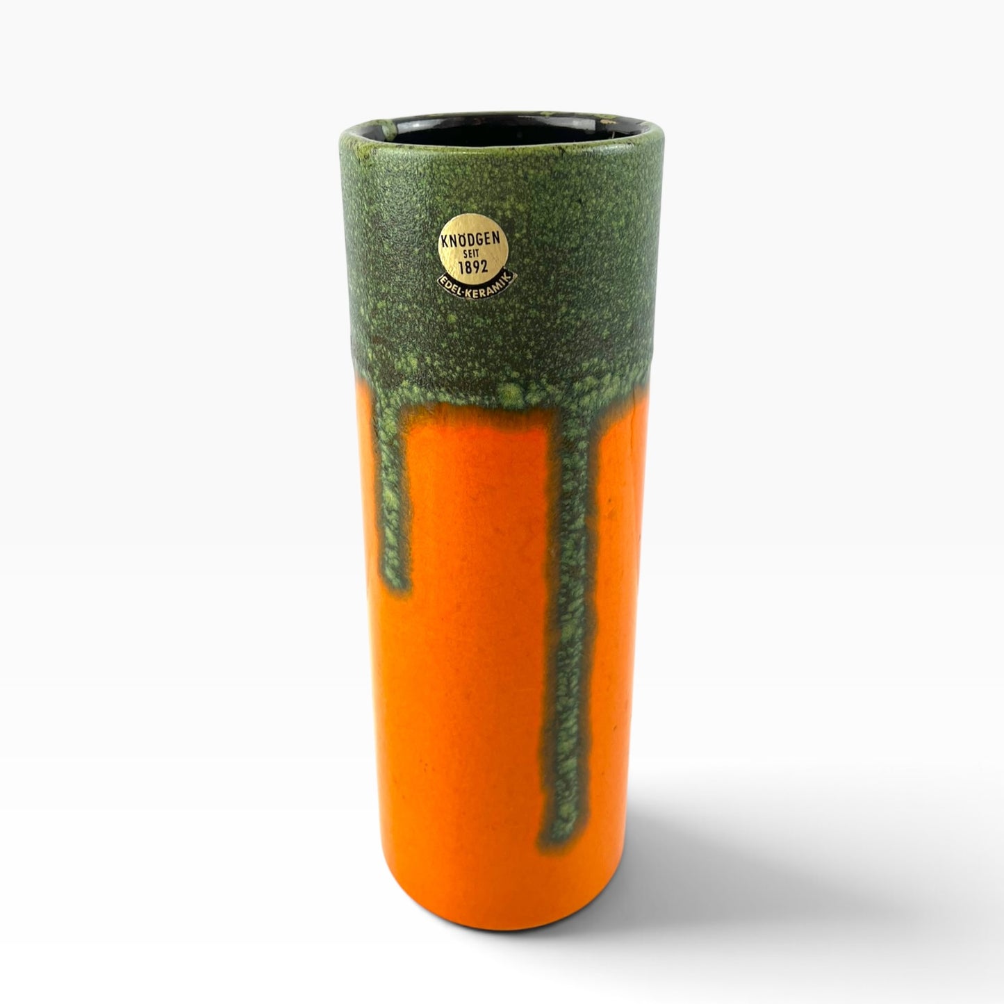 Knödgen West German Pottery Vase – Orange & Green