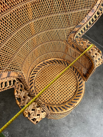 Cane Peacock Chair – Ornate Woven Rattan Statement Chair