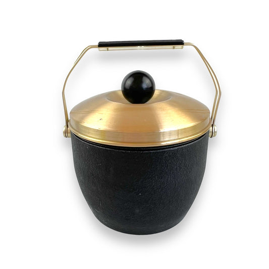 Black and Gold Atomic Ice Bucket with Ball Handle