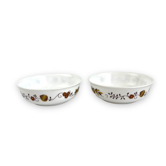 Brown onion white bowl set x2