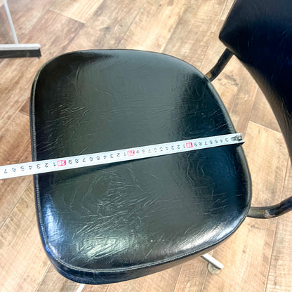 Brown Laminate Octagon Dining Table and 4 Black swivel dining chairs