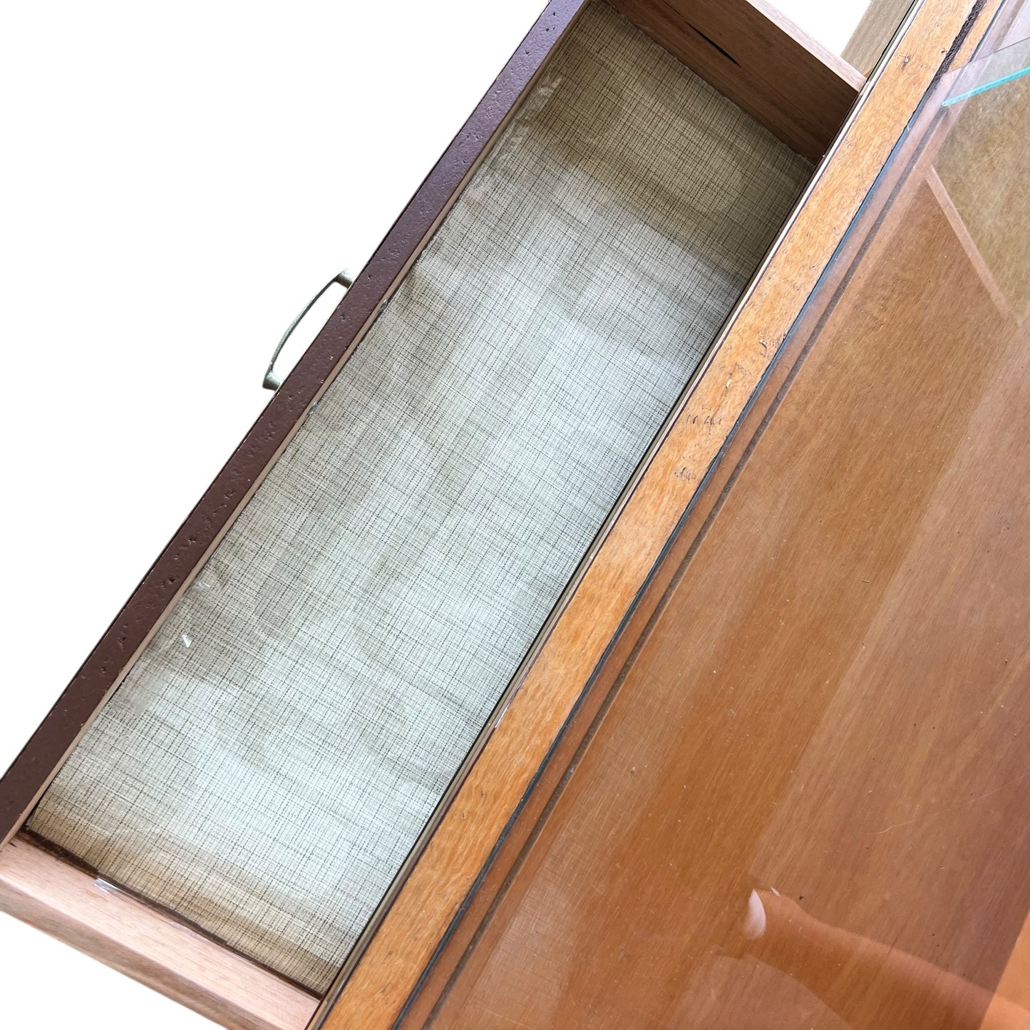 Laminate Sideboard with glass sliding doors and two drawers