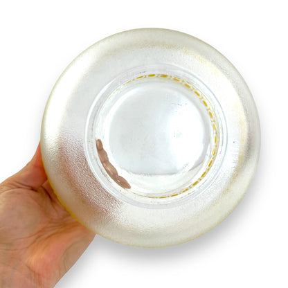 Clear glass yellow pattern mixing bowl