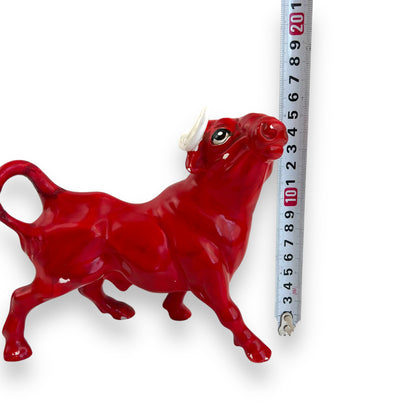 Red Ceramic Bull Figurine – Mid-Century Decorative Collectible