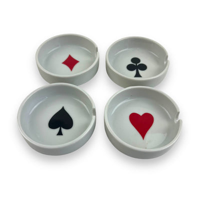 Set of 4 Ashtrays with card symbols