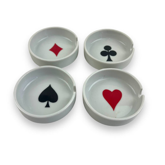 Set of 4 Ashtrays with card symbols