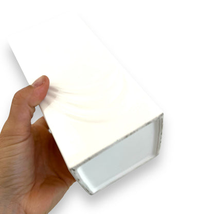White rectangle vase with arch stripe pattern