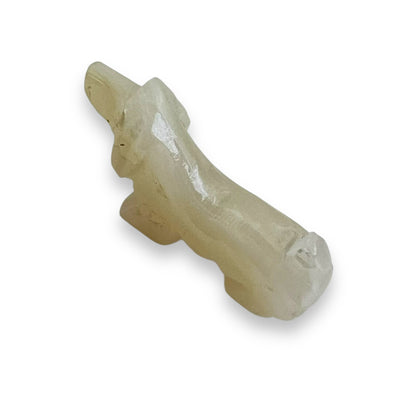 Onyx stone carved dog statue ornament
