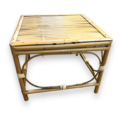 Cane square side table