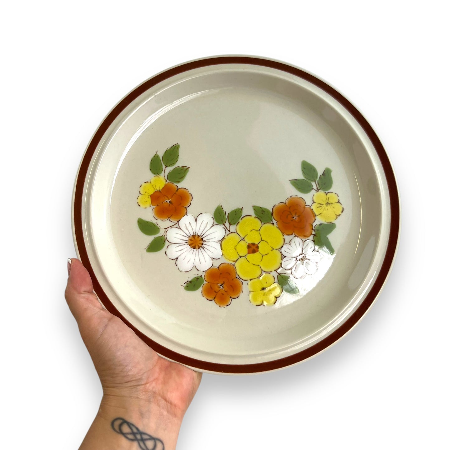 Set of 4 Jardineira Stoneware Floral Dinner Plates - Made in Japan