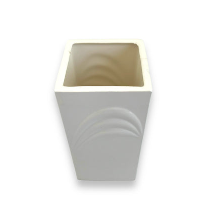 White rectangle vase with arch stripe pattern