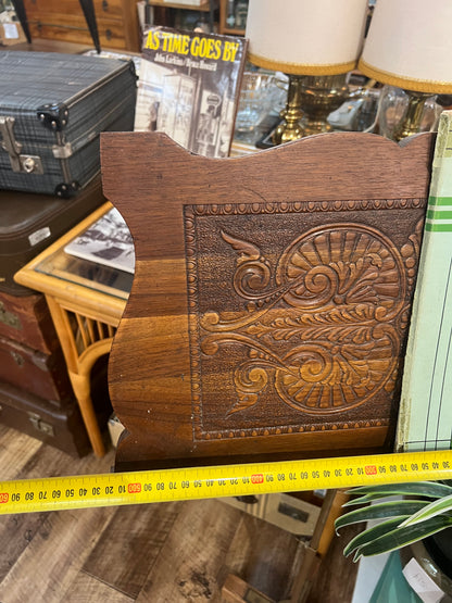 Adjustable Carved Timber Music Stand with Brass & Timber Base