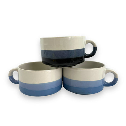 Blue Soup Mug Set of 3