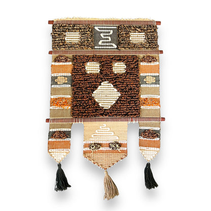 Don Freedman Style Brown Woven Wall Hanging Tapestry
