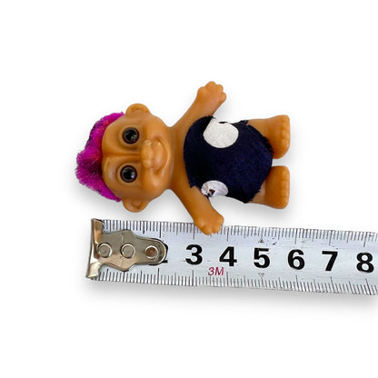 Troll Doll baby purple hair black and white outfit